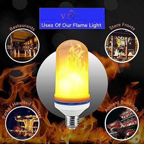 Image of E27 LED Flicker Flame Simulated Burning Fire Effect Light Bulb (Yellow)