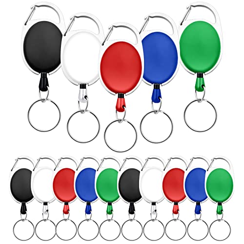 Porte-badge rétractable Fushing durable, enrouleur robuste avec mousqueton métallique