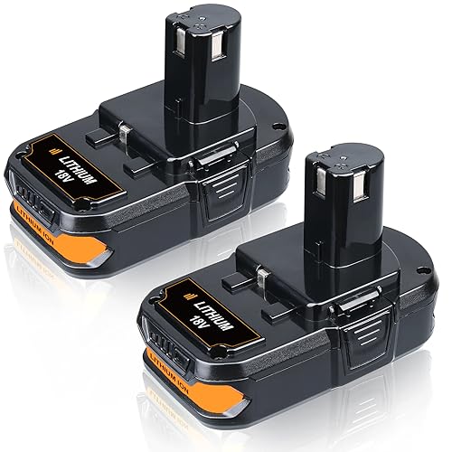 Masione 2Pack 3600mAh P102 Replacement for Ryobi 18V Battery Lithium ion ONE Plus P102 P103 P105 P107 P108 P109 P104 Compatible with Ryobi 18 Volt Cordless Tools Drill Weed Eater Edge Trimmer Battery