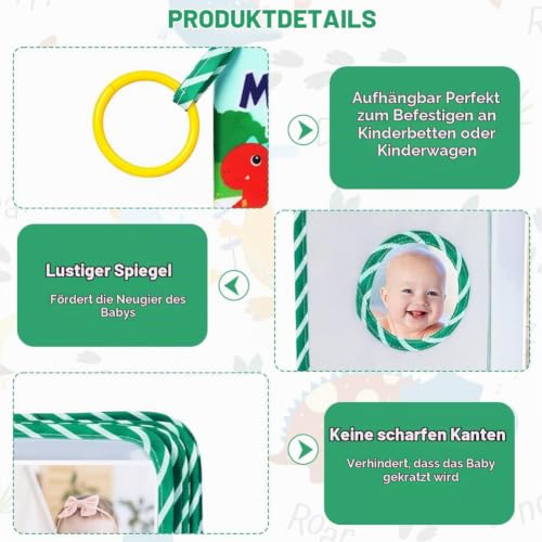 Aolso Baby Fotoalbum 17 Fotos, Baby Fotobuch mit Anhänger, Babyalbum aus weichem Stoff, Mein erstes Familienalbum… – Ansicht 3