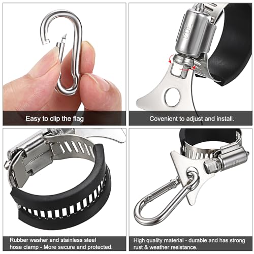 Ownmy OM-US-00414 Set Of 4 Adjustable Flagpole Clips thumb #3