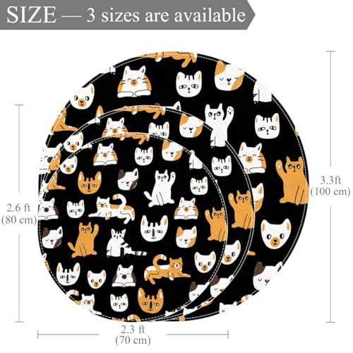 Tapis de bain antidérapant chat rond pour éviter les glissades - 4