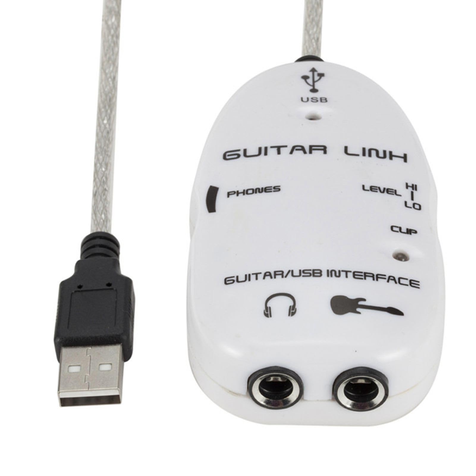 Interfejs audio USB, interfejs audio gitara gitara do adaptera kabla USB z rejestratorem Złącze do komputera PC (WHITE)