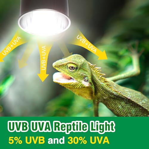 MIXJOY UVB Bulbs for Reptiles 5.0, 26W Tropical UVA UVB Light, Compact Fluorescent UVB Lamp for Reptiles, UVB Light for Chameleons,Turtles and Other Lizards