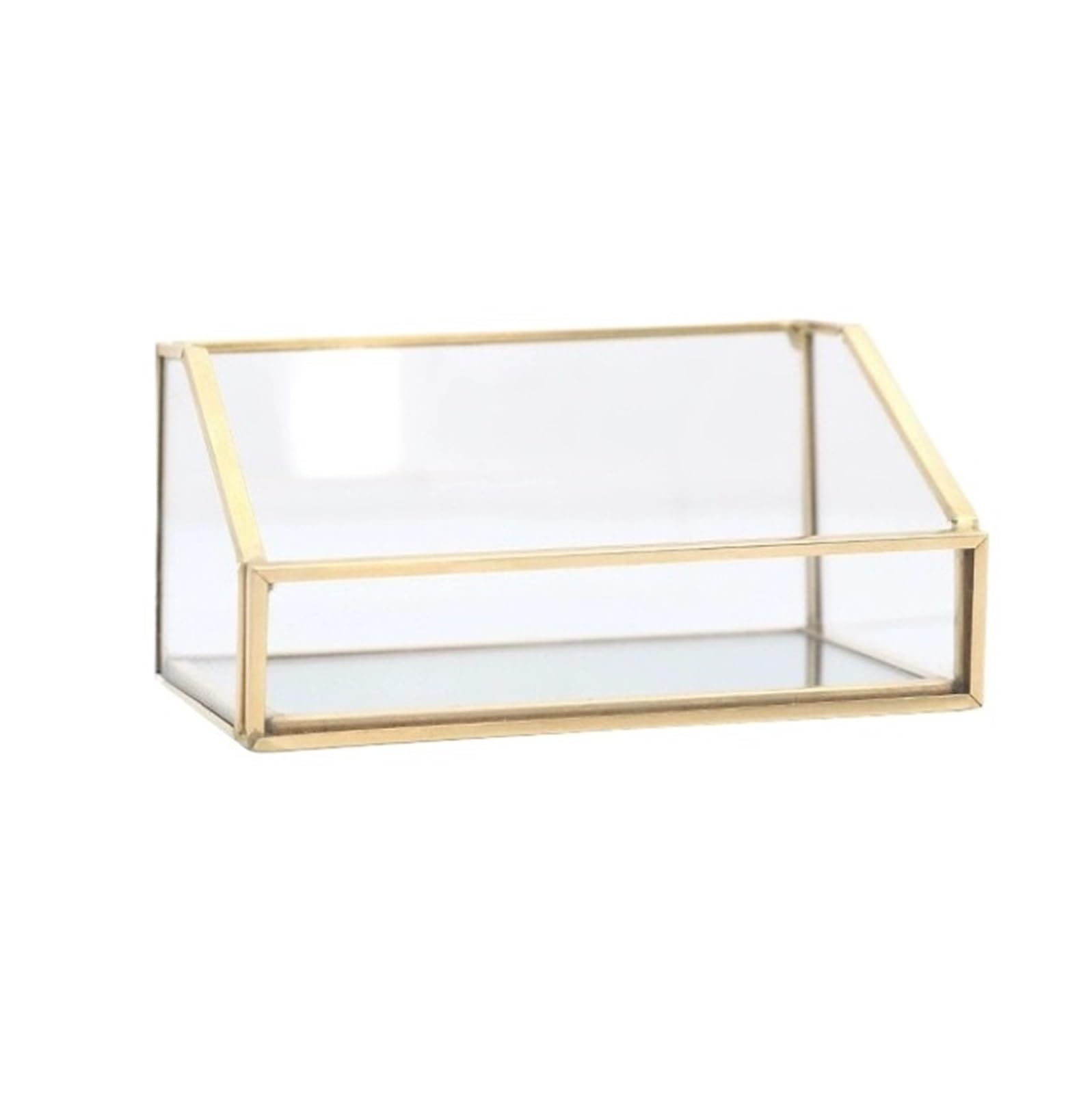 Porte-cartes de visite incliné, support carte , transparent, doré, présentoir cartes , porte-cartes(10.5x7.5x4.5cm)