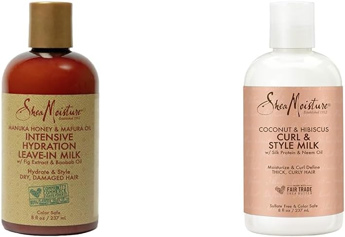 Hydration Hair Milk for Dry Hair Manuka Honey and Coconut Hibiscus Curl & Style Milk with Silk Protein 8 oz