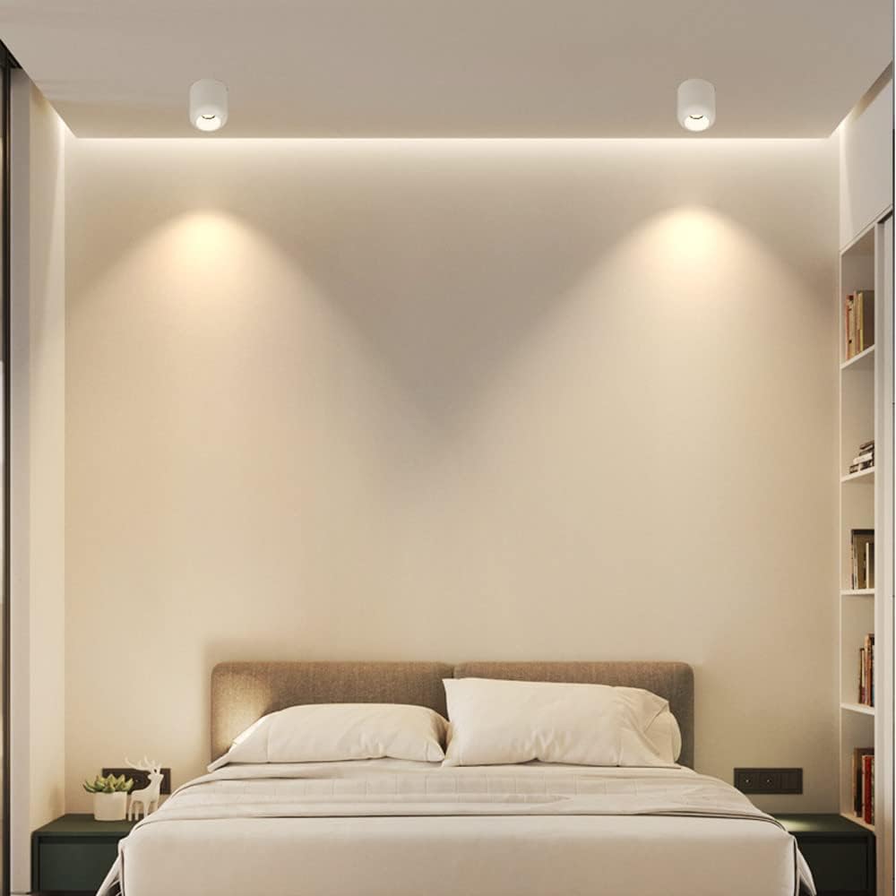 Led Spotlight Mount Downlight Accent Spot Lighting Fixture, 2 Packs Directio l Ceiling Down Lamp, AlumiExpression artistique m Downlights Spotlights for Bedroom Gallery