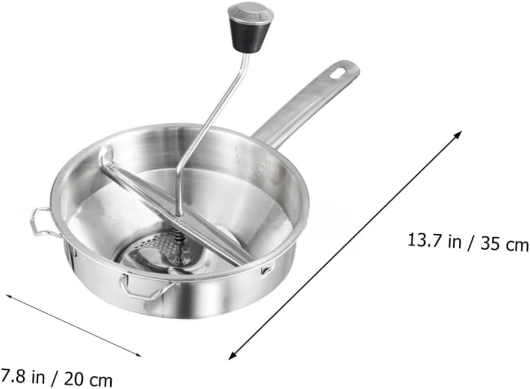 Stainless Steel Vegetable and Fruit Grater Mixer Tool for Cooking and Comfortable Grip for Mash Making and Food Preparation