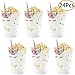 MOHLX 24Pcs Unicorn Birthday Party Supplies Unicorn Popcorn Box Snack Treat Box Candy Cookie Container For Baby Shower, Bridal Shower, Unicorn Theme Party Favors Decoration
