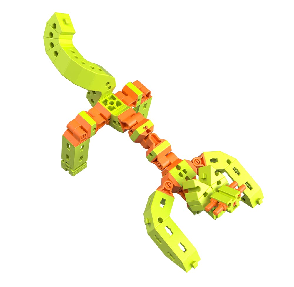 fischertechnik 563576 ADVANCED Animal Friends – Bausatz für Kinder ab 6 Jahren, Motorikspielzeug aus nachhaltigem Bio-Polyamid, mit 5 beweglichen Tiermodellen, Grün