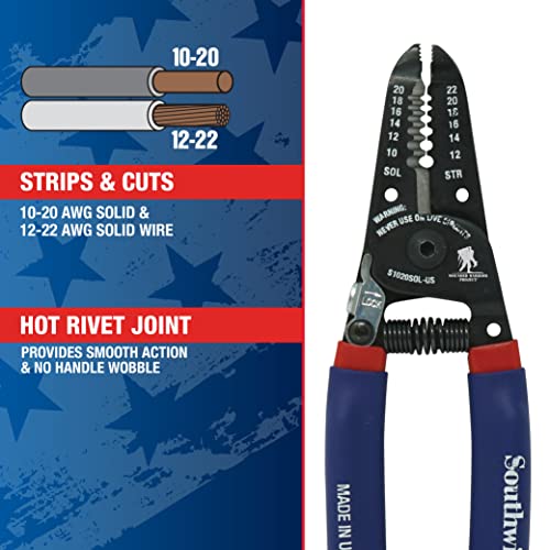 Southwire - 64807940 Tools & Equipment S1020Sol-Us 10-20 Awg Sol & 12-22 Awg Str Compact Handles Wire Stripper/Cutter 10-20 Sol & 12-22 Str Stripper/Cutter #TOP4