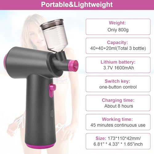 Varipowder Spray Tan Machine, Portable Spray Tanning Gun Machine With Brushless Motor thumb #5