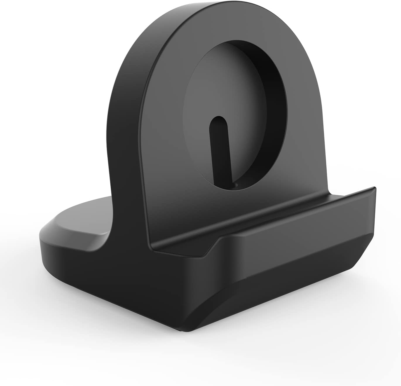 MoKo Charger Stand Compatible with Samsung Galaxy Watch 8 7 6 5 40mm 44mm/8 Classic 46mm/Ultra/6 Classic 43mm 47mm/5 Pro, Silicone Charging Stand Dock Station Holder with Non-Slip Base, Black