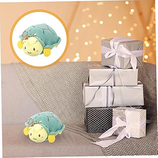 Toyvian 5Pcs Schildpad Bee Pop Pluche Dier Speelgoed Schildpad Tas Hanger Portemonnee Charmes Sleutelhanger Schildpad Pluche Voor Kinderen Pom Pom Sleutelhanger Rugzak Sleutelhangers