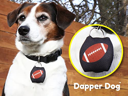 Image of Dapper Dog - Dog Tag Silencer with Tag Ring (Black with Football)