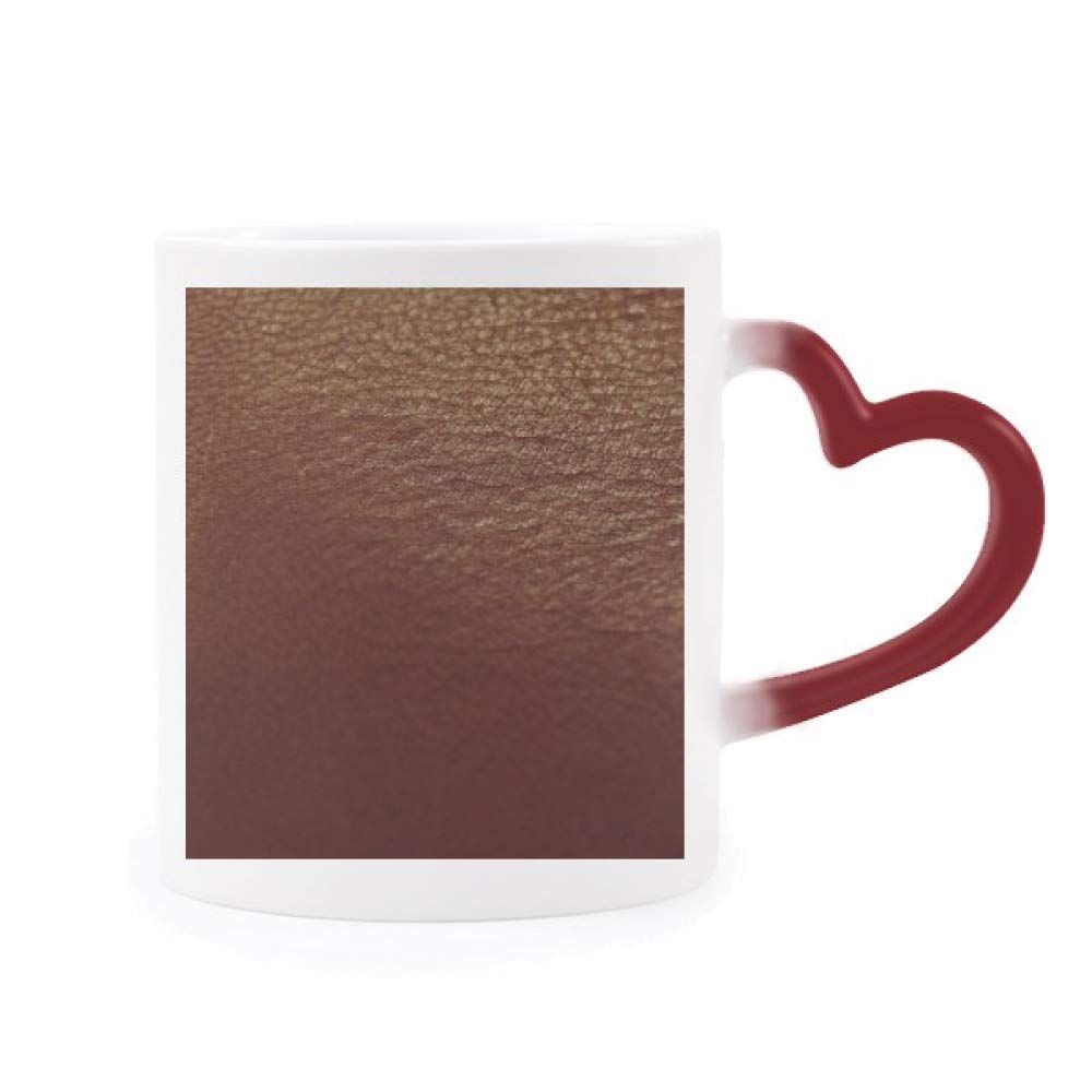 Taza sensible al calor para café con diseño de cuero marrón abstracto
