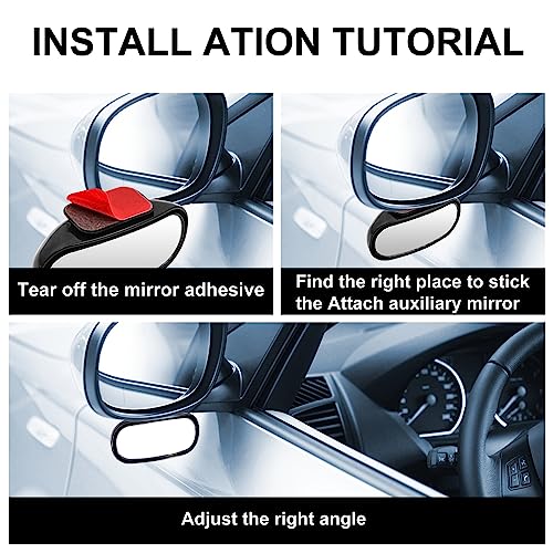 Image of Blind Spot Mirror Adjustable 360 Degree Car Side Mirror, HD Glass Rear View Exterior Accessories Frame Thickness Less than 5MM for Car SUV (ellipses)