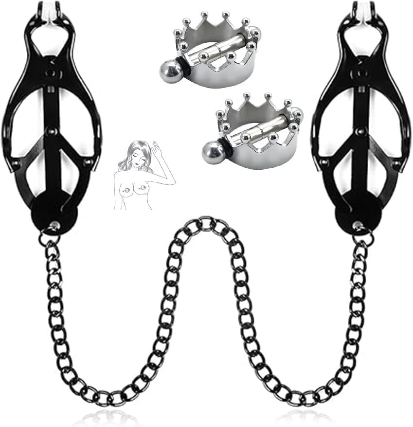 Clover Nipple Clamps Non Piercing Nipple Clamps for Sex Pleasure Body Jewelry Body Clamps with Chain Stainless Steel Body Clip for Woman Sweater Yoga O03i