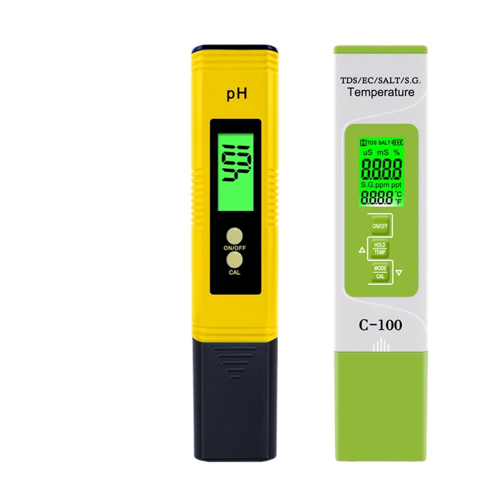 Testeur de qualité de l'eau 5 en 1 TDS/EC/salinité/SG/température, Type Stylo Portable, ph-mètre for Aquarium et Piscine(TPH01601)