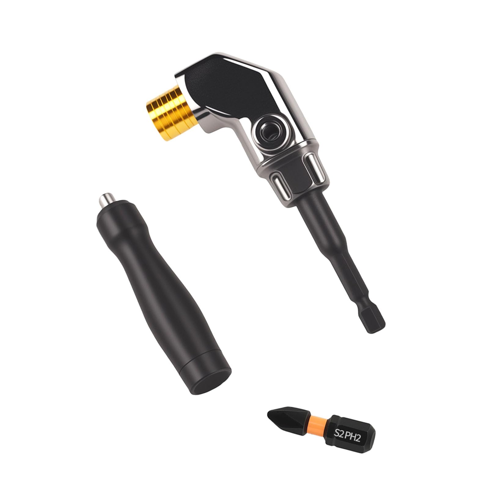 Metal 90 Degree Drill Adapter and Driver Bit Set for Difficult to Reach Areas Drill Bit for Tight Spaces