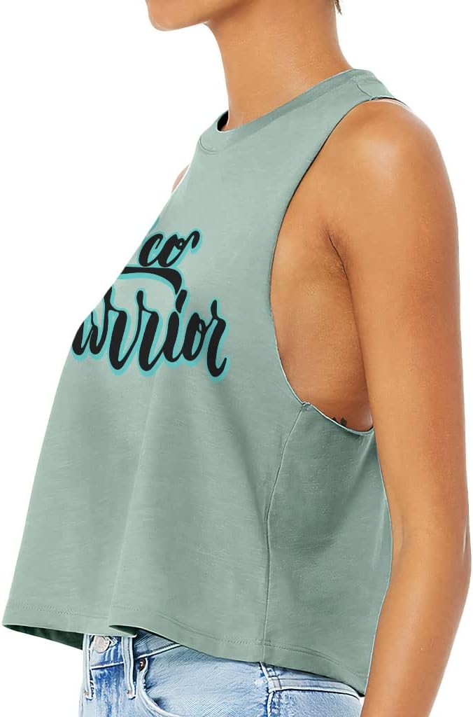 Eco Warrior Racerback Cropped Tank - Print Women's Tank - Unique Tank Top