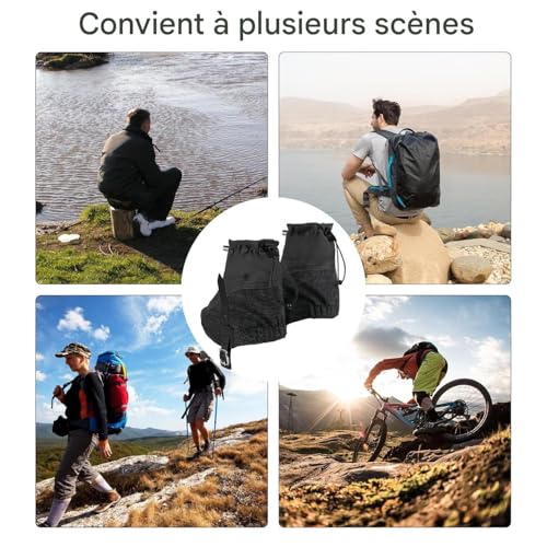 Guêtres de randonnée imperméables et légères avec fixations réglables pour chaussures - 4