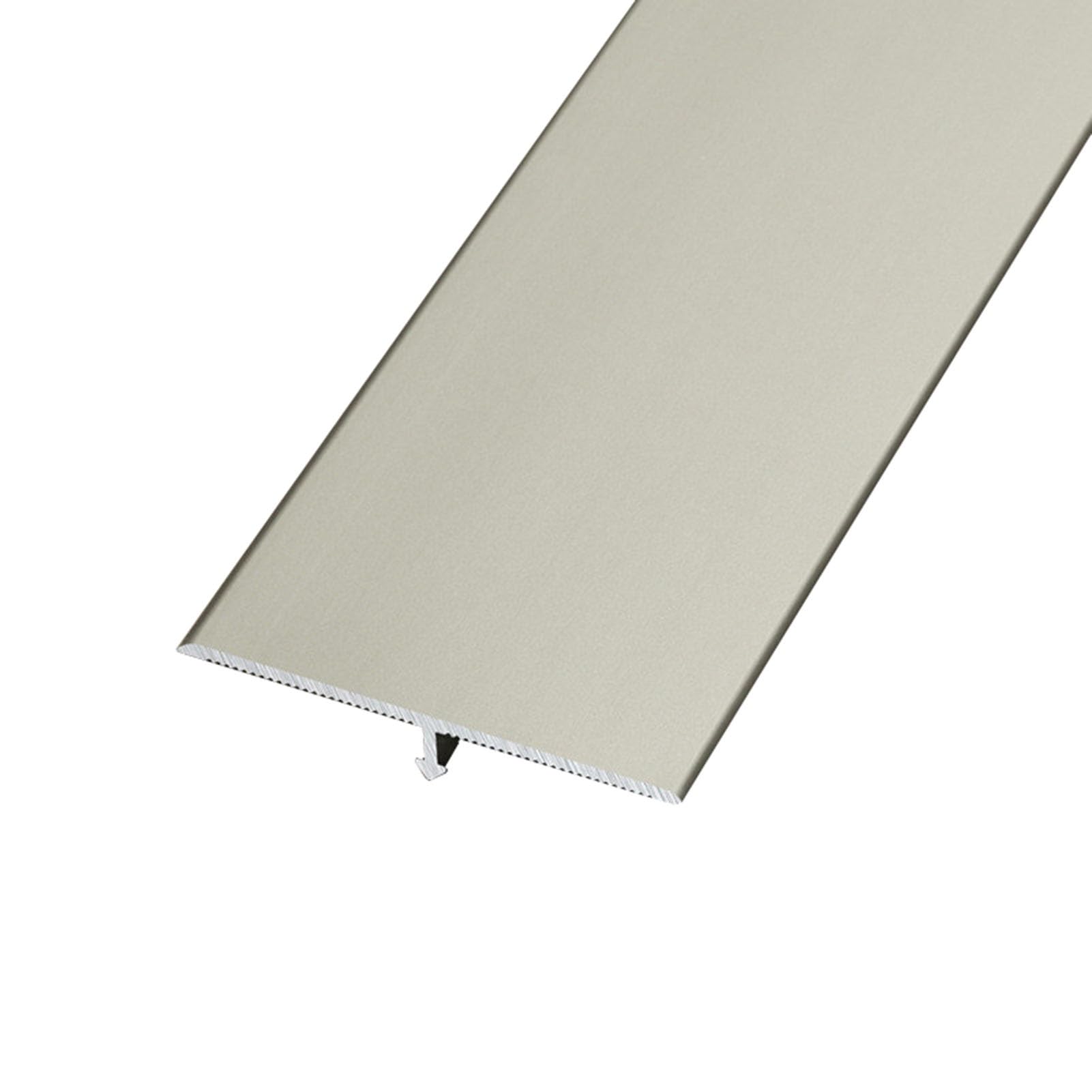 Metal Floor Transition Strip for Doorways, T Molding Laminate Tile Floor Flat Divider Strip Edging Trim, 3 PCS Waterproof Threshold Gap Cover(Champagne)