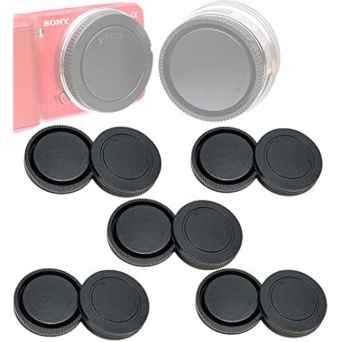 (5 Packs) Fotasy E Mount Rear Back Lens Cap Body Cap Cover