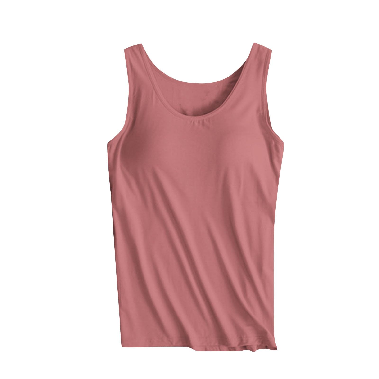 Womens Tank Tops with Built in Bra Modal Padded Camisole Yoga Bra Tanks Tops Racerback Workout Tank Top Cotton Shirt
