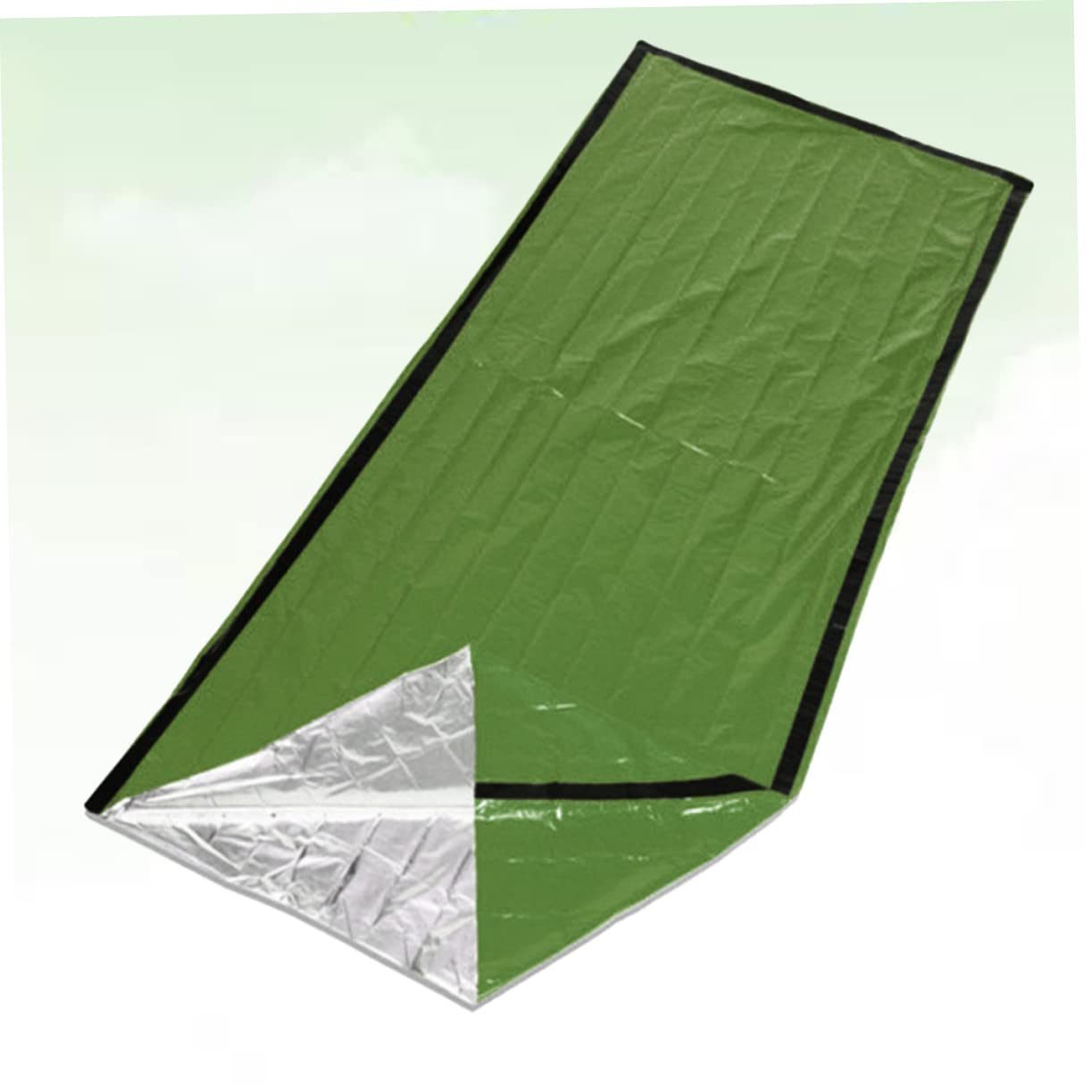 ifundom Outdoor Emergency Thermal Survival Camping Travel Bag for Winter Autumn Lightweight Insulated Green Blanket for Camping Picnic