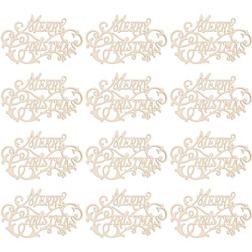 20Pcs Unfinished Wooden Christmas Ornaments Cutouts for Crafts...