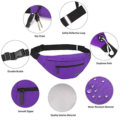 Image of MAXTOP Large Crossbody Fanny Pack with 4-Zipper Pockets,Gifts for Enjoy Sports Festival Workout Traveling Running Casual Hands-Free Wallets Waist Pack Phone Bag Carrying All Phones