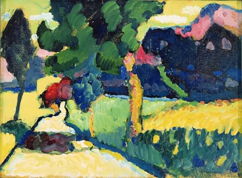 PMEFGJDPE Bekannt Leinwand Wandkunst Malerei Wandkunst Landschaft von Wassily Kandinsky Mode Leinwand Malerei für Office Home Decor 60x90cm