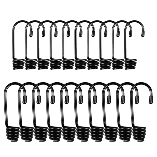 20 PCS Bungee Cord Hooks, 1/4 3/8 Inch Plastic-Coated...