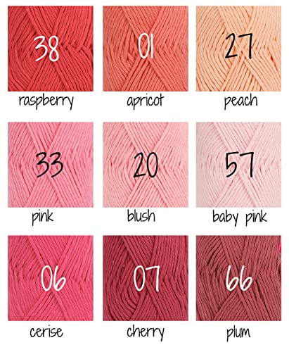 Paris - Mulitple Colours Garnstudio Drops Knitting Aran 100% Cotton Yarn (59 Light Old Pink) #TOP4