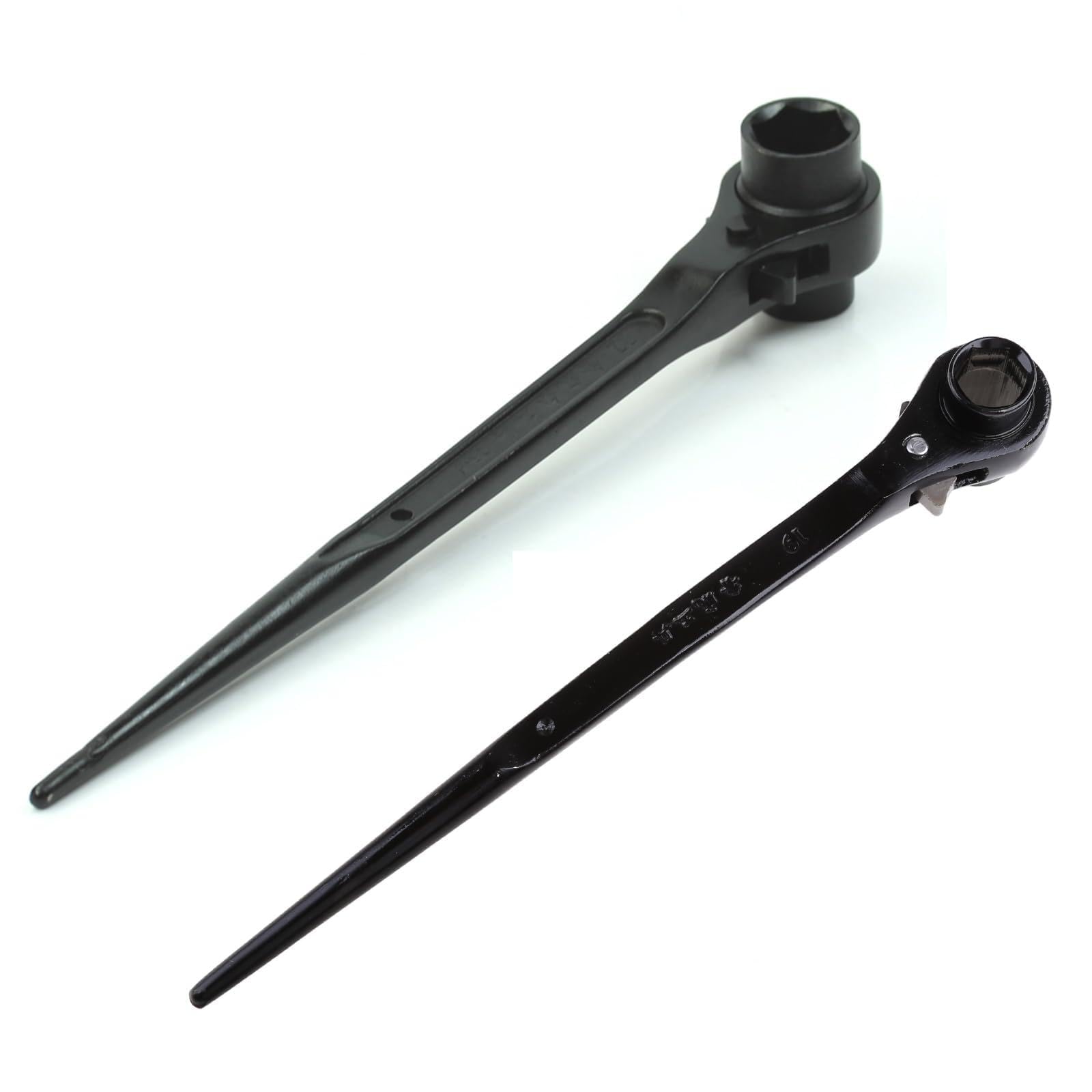 Scaffolding Podger Spanner Site Ratcheting Socket Wrench Tool 19mm/22mm