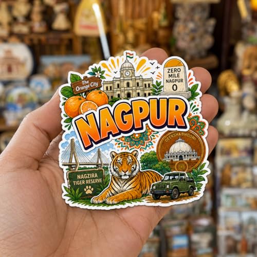 Image of Zesta Wooden Fridge Magnets Set | Refrigerator Decor Magnets for Kitchen | India Souvenir Fridge Magnet Collection | Wooden Magnet for Fridge Door Decoration (Nagpur)