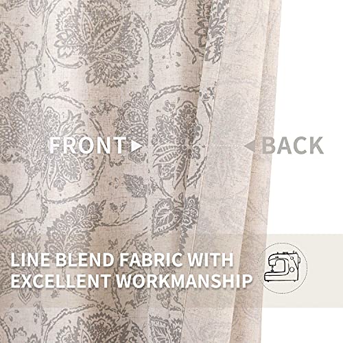 Jinchan Floral Valance For Windows Kitchen Valance Window Treatment Scroll Valance Curtain Paisley Small Window Curtain Farmhouse Country Window Valance 1 Panel Rod Pocket 18 Inches Grey On Beige #TOP3