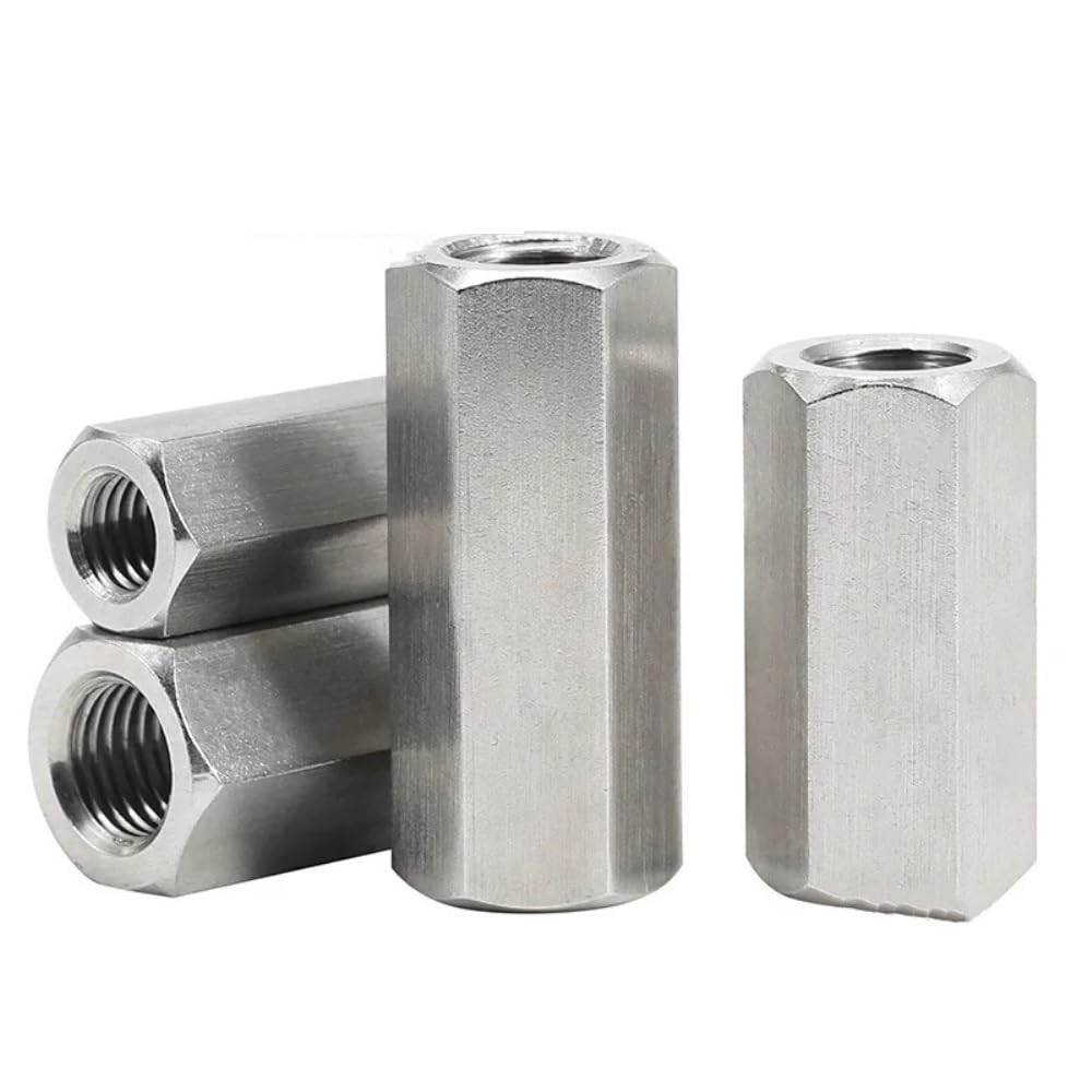 Tuerca de Acoplamiento Tubular de Acero Inoxidable 304, Rosca Izquierda/Derecha, Hexagonal, Extensible, Larga, con Manguito de unión, M3-M16(5pcs,M14x100xS21mm)