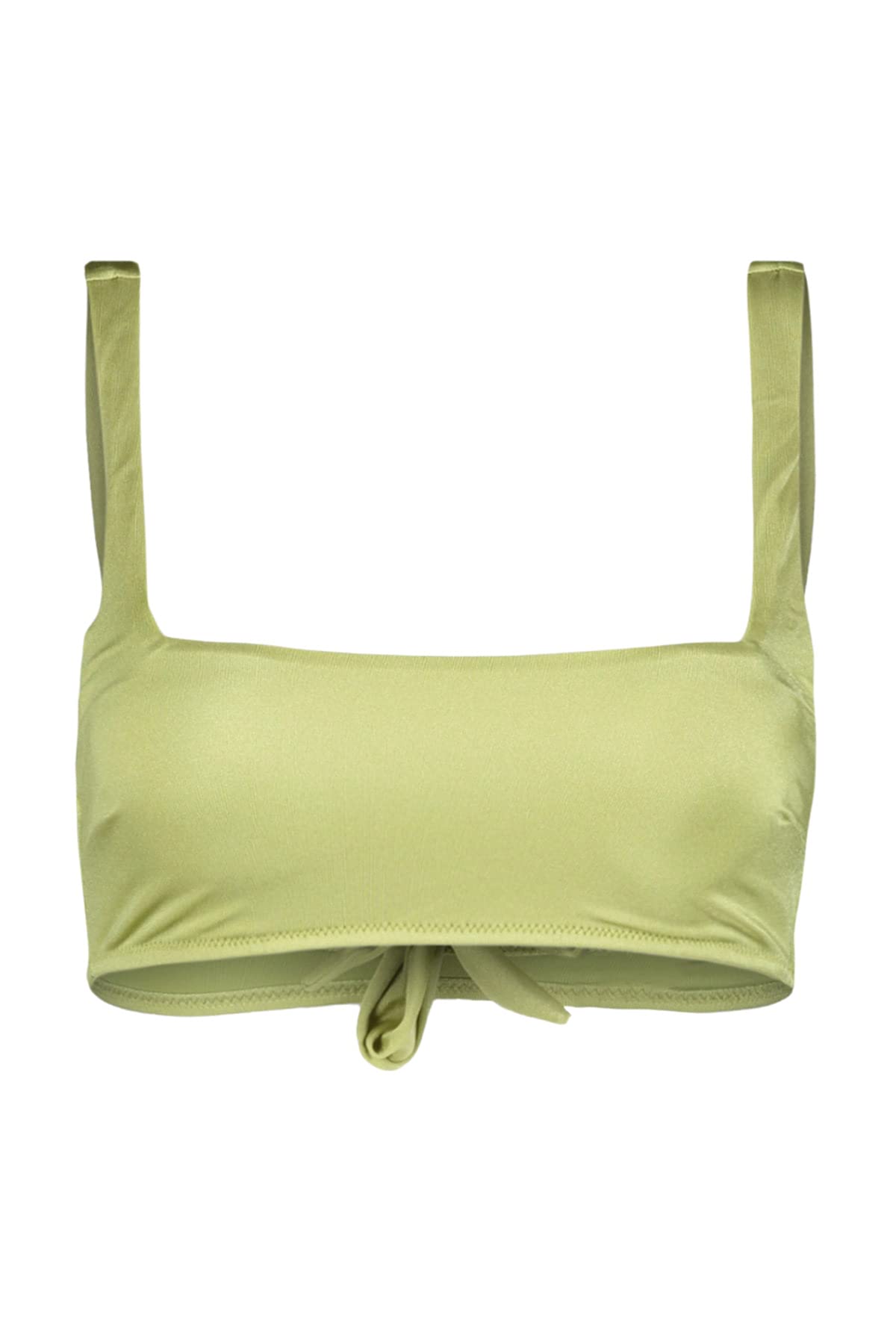 Trendyol Women's Strapless Knit Bikini Top Swimwear, Green, 8