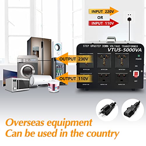Lvyuan LY-VTUS-5000 Watt Voltage Converter Transformer Heavy Duty Step Up/Down Ac 110V/120V/220V/240V Power Converter thumb #3