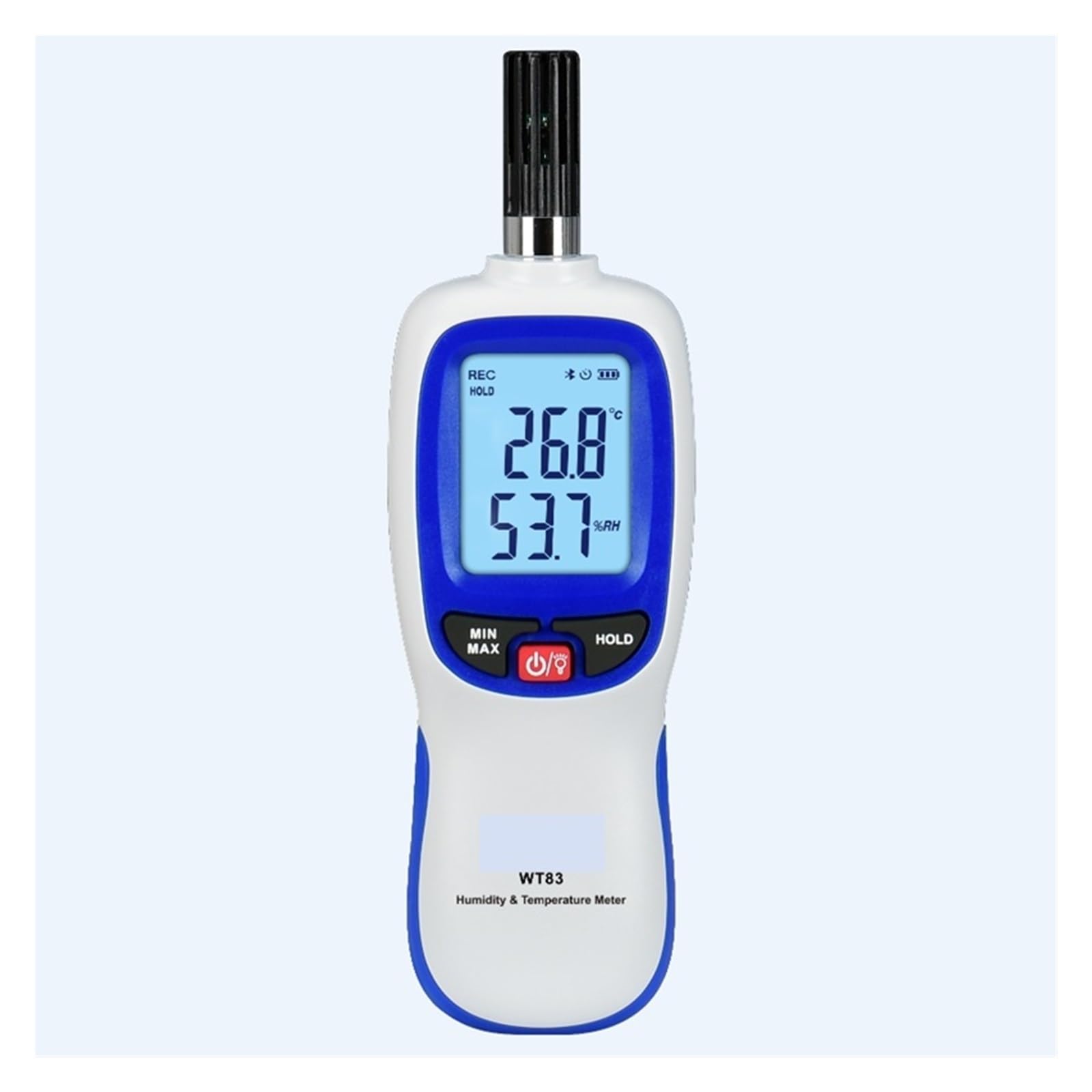 Bluetooth-Thermometer-Hygrometer mit Hintergrundbeleuchtung | MAX/MIN-Datenspeicherung, Taupunkt, Hintergrundbeleuchtung(Wt83)