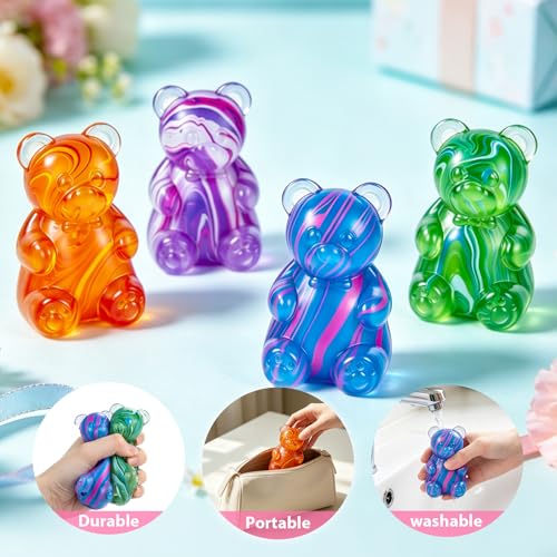 1Pc Gummy Bear Squishyies Fidget,Color Maltose Filled Squeeze Toys Slow Rising Squishy Stress Balls Adults Kids Party Favors,Classroom Prizes(Green) - Image 5