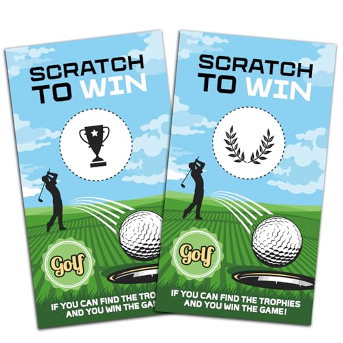 ZEIKAEYR 32 Pack Golf Party Scratch Cards - Golfing Par-Tee Scratch Off Game for Birthday Retirement Baby Shower - Great for Party Favors Group Activities Adult Raffles