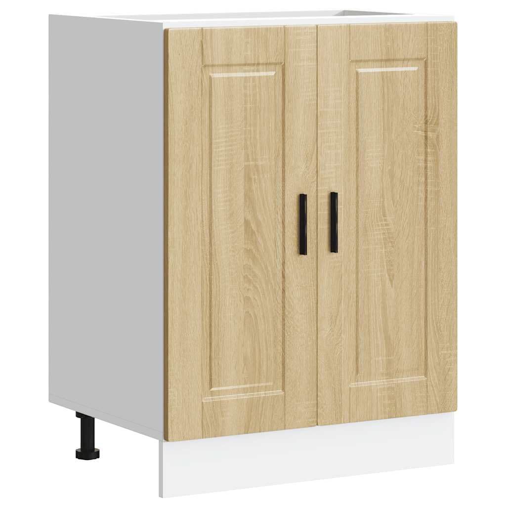 Vidaxl Kitchen Base Cabinetâ Porto Sonoma Oak Engineered Wood Sink Base Cabinet 8721158422668