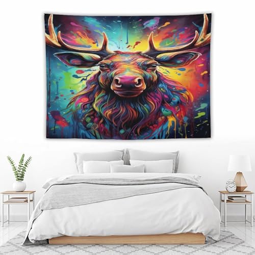 Tapisserie tenture murale élan avec impression 3D haute définition - 5