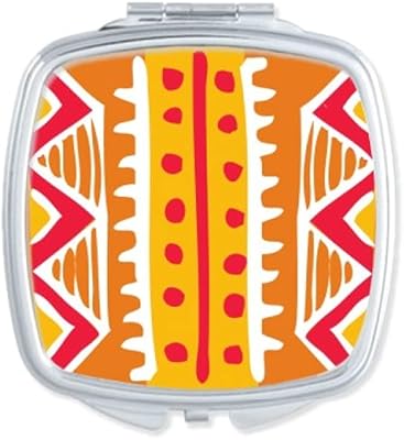 Orange Line Mexico Totems Ancient Civilization Mirror Portable Compact Pocket Makeup Double Sided Glass