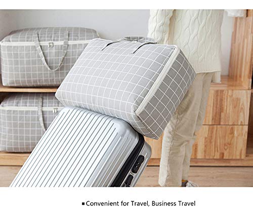 Blusea – Bolsa de armazenamento de roupa de cama, xadrez, à prova de umidade, bolsa organizadora de
