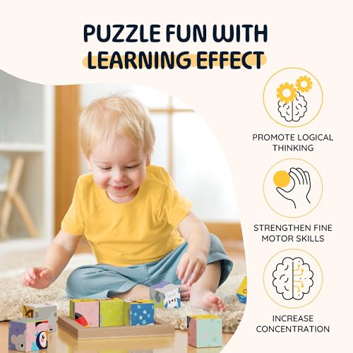 Merle Toys® 6in1 Animal Wooden Jigsaw for 2 Year Olds, 100% Beechwood, Block Puzzle for Ages 3+ - Image 4
