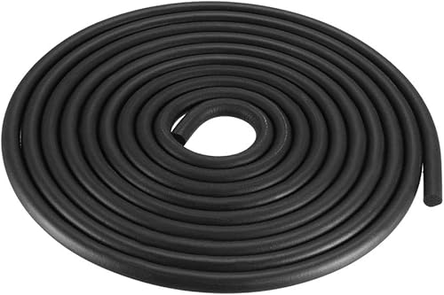 uxcell Tira de tiempo de sello de goma de espuma 0.276 in de diámetro 9.8 ft de largo, color negro
